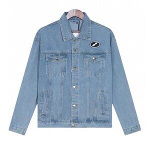 We11done Distressed Denim Jacket Blue
